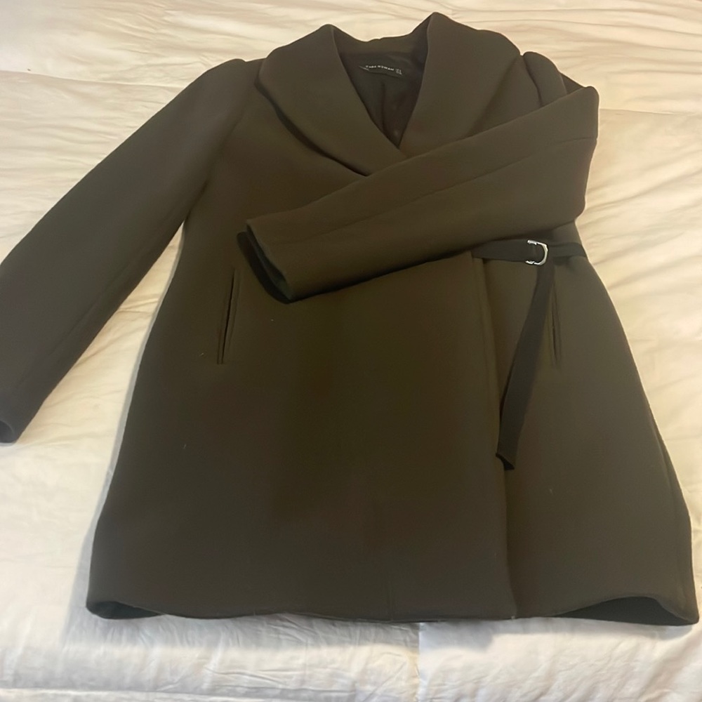 Zara women green coat
